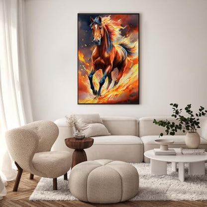 GEEHEIY Framed Paint by Numbers Kit for Adults, Running Horse, 8X 12 Inch - Image 2