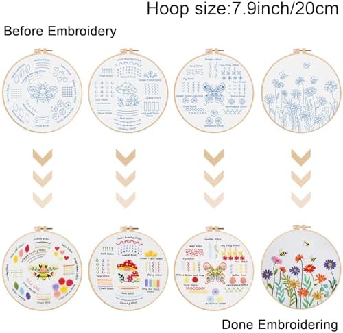 Louise Maelys 4 Pack Embroidery Kit for Beginners Stitch Practice Set - Image 3