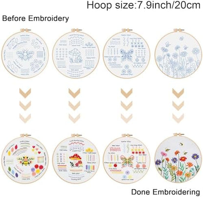 Louise Maelys 4 Pack Embroidery Kit for Beginners Stitch Practice Set - Image 3