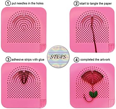 XIWUMOER 8PCS,Quilling Needles,Quilling Knitting Board,Quilling Kits,Paper Quilling Tools,Quilling Curling Coach,Paper Craft DIY Tools,Assorted Sizes Rolling Curling Quilling Needle Pen, (Pink) - Image 4