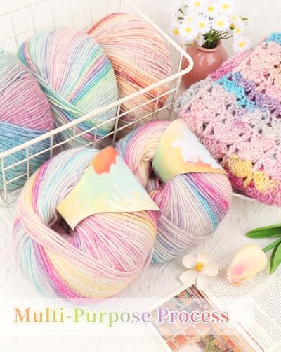 Coopay Yarn for Crocheting & Knitting, Gradient Cake Yarns (Fairy Tale) - Image 6