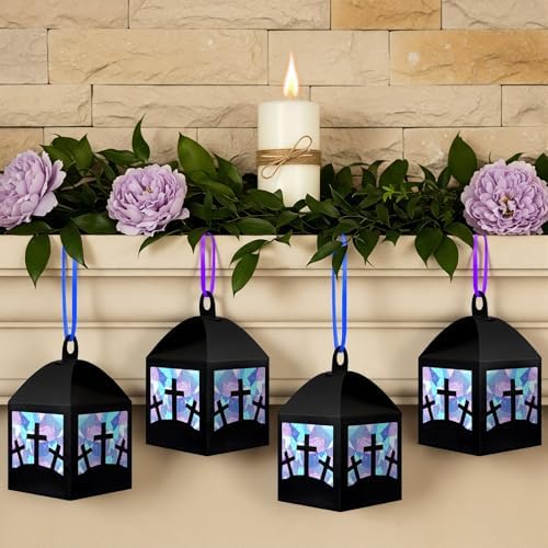Maitys 16 Sets Christian Cross Paper Lantern Suncatcher Craft Kits - Image 2