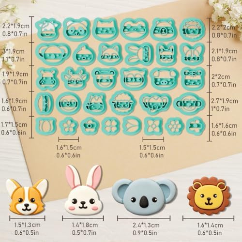 ORIGACH 32 Pcs Mixed Animal Head Polymer Clay Cutters Set - Image 3