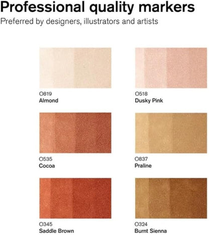 Winsor & Newton ProMarker Brush Set, 6 Count, Skin Tones