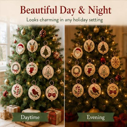 DIY Felt Christmas Ornament Kit,Hand Embroidery Christmas Ornaments kit - Image 5
