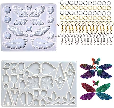 Attuslla Earring Silicone Resin Molds Earring Epoxy Resin Molds DIY Craft with Ear Hooks, Jump Rings for DIY Women Earrings, Pendants, Rings, Jewelry Craft Supplies by Attuslla