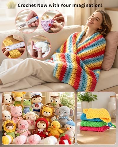 Aeelike Crochet Kit for Beginners- Ideal DIY Craft Gift for Women, Pink - Image 4