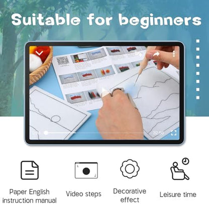 QMNNMA Needle Felting Kits for Beginners, Needle Felt Painting Kit, Wool Felting Kit with Picture Frame, Foam Pad, Felt Cloth, and Instructions, Used for Home Decoration, Art Craft - Image 4
