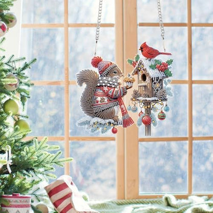 5D DIY Diamond Painting Pendant kit, Squirrel Special Handmade Diamond Pendant, Suitable for Home, Window Decorations, Christmas Birthday Creative Gift Selection - Image 5