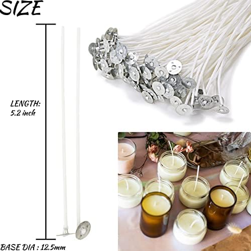 EricX Light Candle Making Kit, 60pcs Candle Wicks, 60pcs Candle Wicks Sticker, 16oz Soy Wax, 1pc Candle Wax Pouring Pot, 2pcs 3-Hole Wicks Centering Devices, 1pc Mixing Spoon, DIY Candles Craft Tools - Image 5