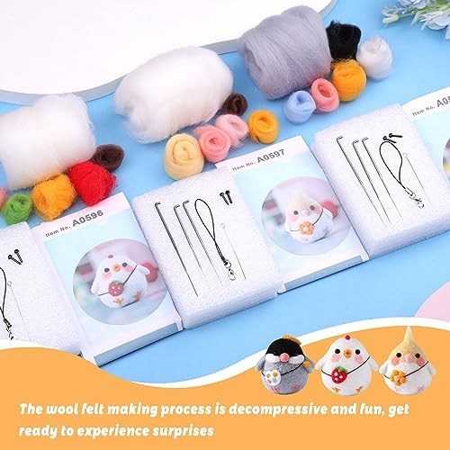 SOCNITC 3 Pcs Animal Needle Felting Starter Kit with Needle Felting Tools - Image 3