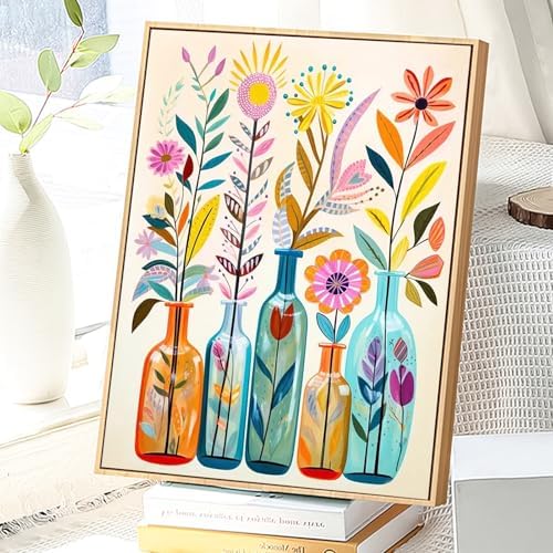 JATOK Paint by Numbers Kit for Adults Beginners, Flowers DIY Easy Acrylic Oil Painting by Numbers on Canvas, Paint-by-Numbers Drawing Kits for Gift Home Wall Decor Without Frame 16x20in - Image 5