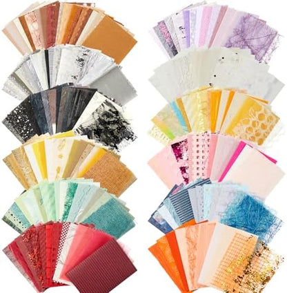 208 Sheets A7 Scrapbook Paper Kit, 12 Colors Mixed Textured Papers by Unknown