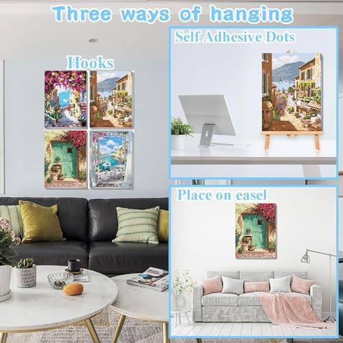 4 Pack Paint by Numbers kit for Adults Beginner Framed with Wooden Easel - Image 4