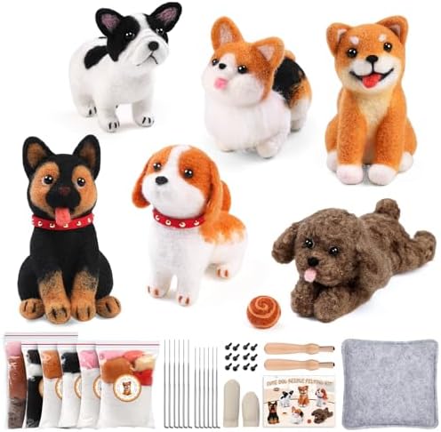 Mayboos 6 PCS Needle Felting Kit, Animal Needle Felting Beginner Kits Wool Felt with 4.52"x3.34" Needle Felting Pad - Image 2