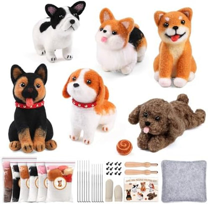 Mayboos 6 PCS Needle Felting Kit, Animal Needle Felting Beginner Kits Wool Felt with 4.52"x3.34" Needle Felting Pad - Image 2