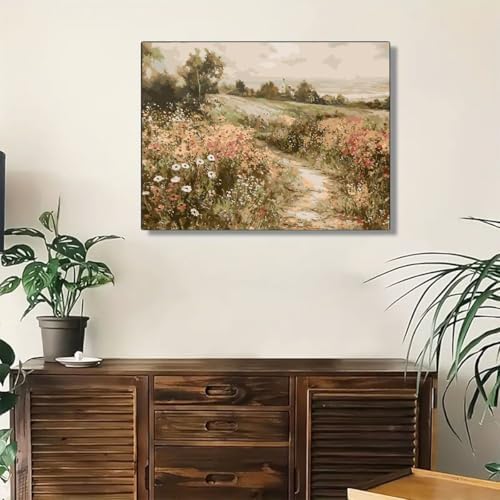 GEMFAMILY Paint by Numbers Wildflower DIY Painting On Canvas,by Number Landscape in Stained by Numbers Kit for Adults Beginner,Acrylic Simple Paint by Number Kits for Home Wall Decor 16 X 20 inch - Image 3