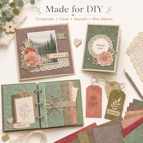 Aesthetic Paper Pad for Journaling 6x6 Double Sided, Warmth Patterned Paper Pack - Decorative Craft Cardstock & Scrapbooking Supplies for Card Making, Junk Journal Ephemera, Mini Albums - Image 6
