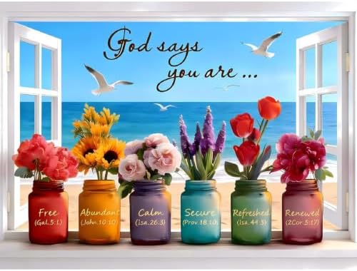 Wishful Window Paint by Numbers Kit for Adults Framed Canvas, Frameworkless by FairylandJinWenn
