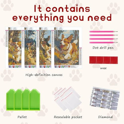 DOTSOPS 5D 4 Pack Dog Diamond Painting Kits for Adults Diamond Art Kits - Image 3