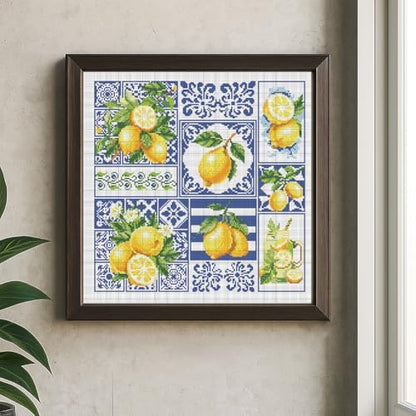 FREEBLOSS 11CT Cross Stitch Kit Stamped Cross Stitch Craft Kit with Stitching Guide for Beginners Lemon Embroidery Set Crossstitch Wall Hanging Set 17.7x17.7inch - Image 5