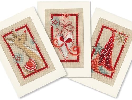 Vervaco Counted Cross Stitch Greeting Card Kit Christmas (Set of 3) PN-0154080 by VervacoCrossStitchandCraftSets
