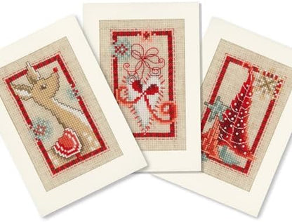 Vervaco Counted Cross Stitch Greeting Card Kit Christmas (Set of 3) PN-0154080 by VervacoCrossStitchandCraftSets