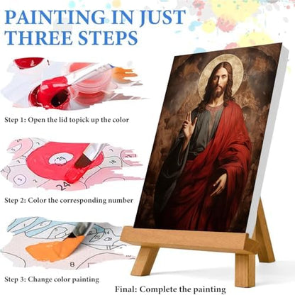 Jesus Paint by Numbers Kit for Adults Framed Canvas 12X16 in, Frameworkless - Image 6