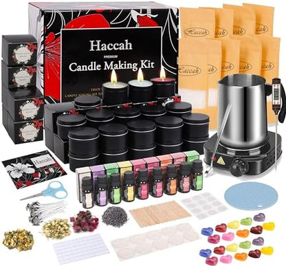 Haccah Complete Candle Making Kit with Wax Melter,Candle Making Supplies,DIY Arts&Crafts Kits Gift for Kids,Beginners,Adults,Including Soy Wax, Electronic Stove,Wicks,Rich Scents, Etc. - Image 2