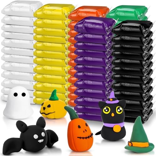 WinnerWhy 72 Pcs Air Dry Clay Bulk 38 oz Air Dry Modeling Clay Soft DIY Ultra Light Modeling Clays Magic Foam Crafts for Sculpting Kids Gifts Party School Supplies for Crafts Artistic(Halloween Color) by WinnerWhy