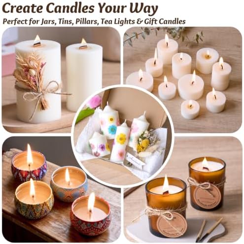 Candle Wicks Kit for Candle Making, 50 Wood Wicks - Image 4