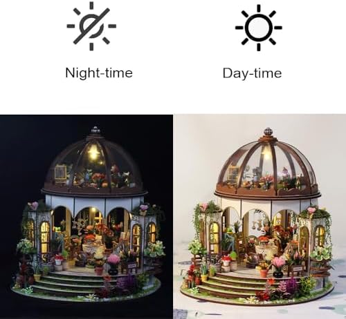 Hanging Garden DIY Miniature Dollhouse Kit, Dollhouse Kit with LED - Image 5