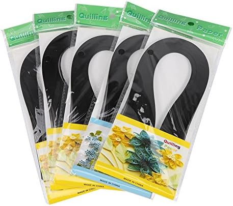 Paper Quilling Strips Set, 600 Strips Quilling Art Paper 3mm Width Pure Color Origami Paper Hand Craft Decoration Quilling Paper (Black) by ZJchao