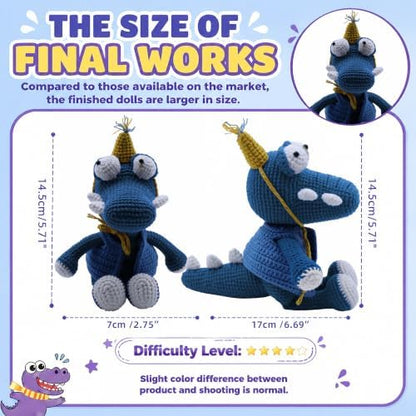Knitting Kit for Beginners, Learn to Crochet Animal Kit (Blue, 2 Pack) - Image 4