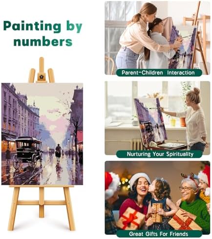 Possoco Paint by Numbers Kit for Adults Beginner, London Street Easy Adult Paint by Number Kits on Canvas, DIY Acrylic Oil Paint by Number for Adults Landscape for Home Decor Gift 16x20 Inch - Image 6