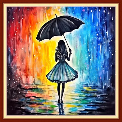 Redxing Stamped Cross Stitch Kits Embroidery kit for Beginners Adults Full Range of Embroidery Patterns Starter Kits DIY Printed Cross Stitch Kits Needlepoint Kits 11CT-Umbrella Girl 18x18 inchs by RedxingStampedCrossStitchK