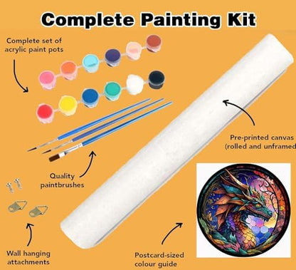 Meothan Dragon Paint by Numbers Kits for Adults 13.8”W x 13.8”L - Image 4