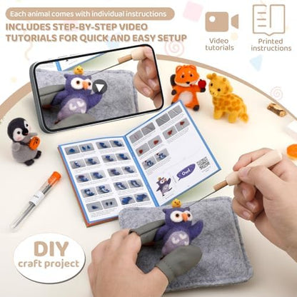 OEHPICC Needle Felting Starter Kit, 7 Cute Buddy Wool Felting Kit - Image 4