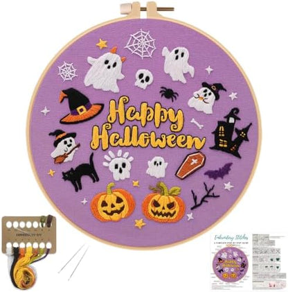 Louise Maelys Halloween Embroidery Kit for Beginners with Pumpkin Ghost by LouiseMaelys