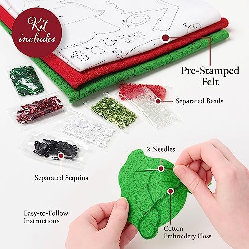 Bucilla, Felt Applique 18" Stocking Making Kit, Holiday Knitting, Perfect for DIY Arts and Crafts - Image 3