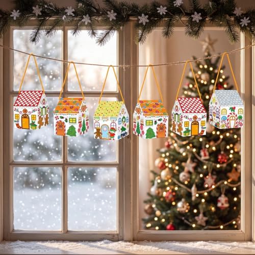80UncleKimby 25Sets Christmas Crafts Gingerbread House Coloring Kit - Image 4