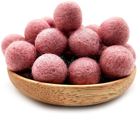 Elaine Room 2cm 20mm Wool Felt Balls Beads 100% Natural Wool Felting Woolen Felted Fabric for Home Decor Dream Catcher DIY Garland Crafts Handcrafts Project DIY (Pink 50pcs) - Image 2