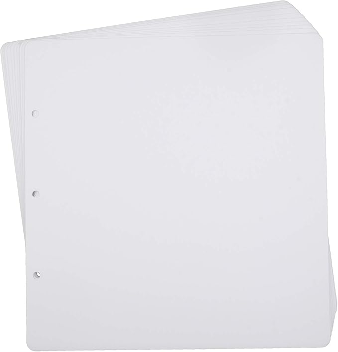 ADVcer 10 Sheets Double Sided Scrapbooking Refill Pages, 9.84x10.24" No Acid Thick Additional Craft Paper Cardboard for ALL ADVcer 10x10 inch Three-Ring Loose-Leaf Binder Photo Album Scrapbook (White)