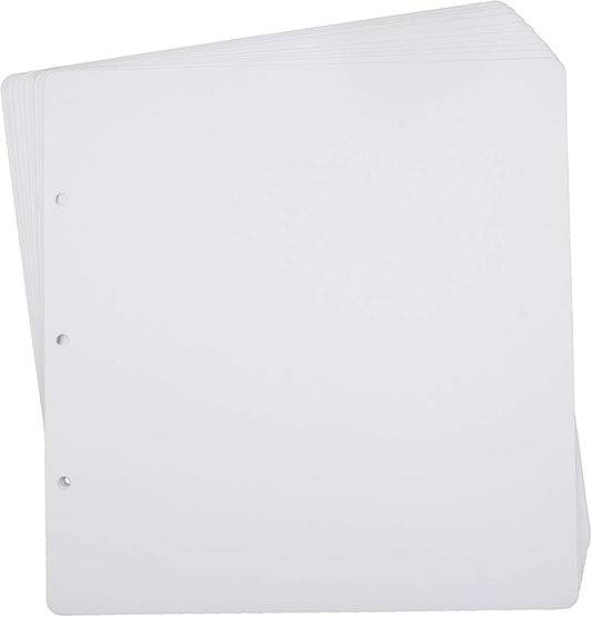 ADVcer 10 Sheets Double Sided Scrapbooking Refill Pages, 9.84x10.24" No Acid Thick Additional Craft Paper Cardboard for ALL ADVcer 10x10 inch Three-Ring Loose-Leaf Binder Photo Album Scrapbook (White)