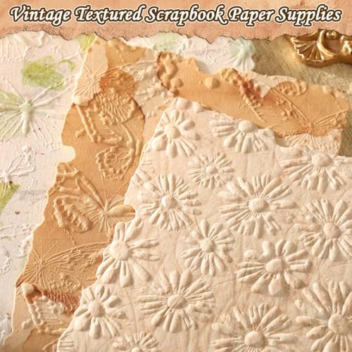 226 Sheets Vintage Scrapbook Paper Kit with Photo Tapes, Textured Scrapbooking Supplies Craft Paper for Junk Journal Supplies Planner Mixed Collage Materials Embellishments - Image 3