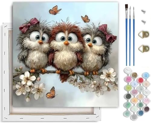 TCDZMYGS Paint by Numbers Kit for Adults,Owl DIY Paint by Number with Frame by TCDZMYGS