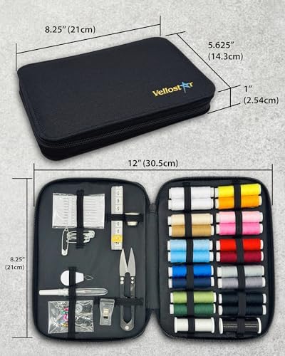 Vellostar Beginner Sewing Kit for Adults and Kids, 22 Threads, Travel Case - Image 5