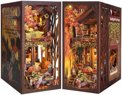 Book Nook Kit, DIY Miniature House Dollhouse Kit 3D Puzzle for Adults by ETKVR