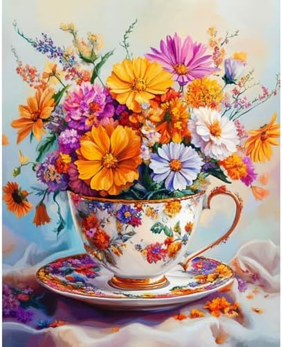 Banket Paint by Numbers Kit for Adults Beginner Flowers DIY Painting Kits for Adults Floral Easy Adult Paint by Number Kits on Canvas Color by Numbers for Gifts Home Wall Decor 16x20 Inch by Unknown