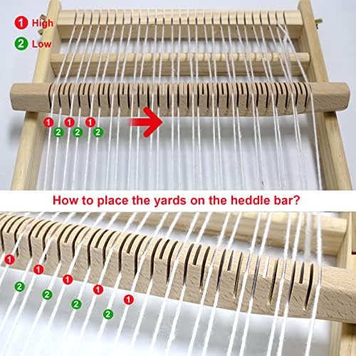 Weaving Loom Kit,Wooden Multi-Craft Weaving Loom Tapestry Loom Large Frame 9.85x 15.5inch,DIY Hand-Knitting Weaving Machine with Loom Stick Bar for Kids, Adult and Beginners Handcraft Loom - Image 4